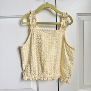 NWT! Pale yellow Sleeveless Ruffle Top